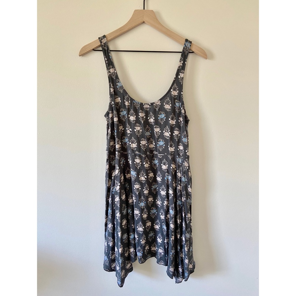 Aerie Patterned Mini Dress with Flutter Hem